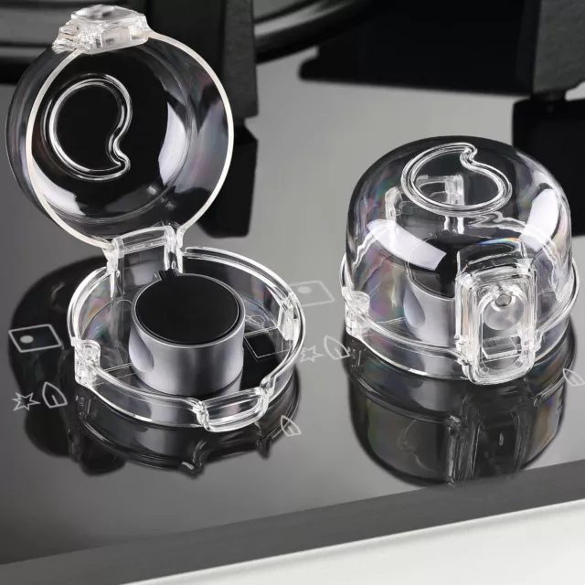 5 Pack Clear Stove Knob Safety Covers - Child Proof Lock for Kids Toddlers Baby