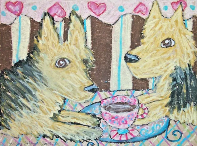 Australian Terrier Dog Art Print Signed by Artist Kimberly Helgeson Sams 5x7
