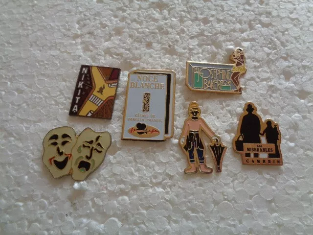 Job lot of 6 Musical theatre & Film related metal lapel pins