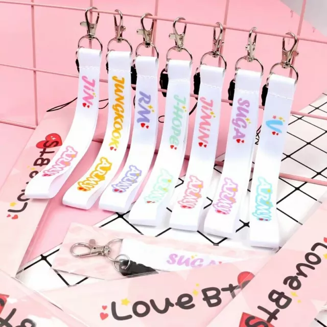 KPOP BTS Bangtan Boys Key Chain Keyring Mobile Phone Strap Lanyard