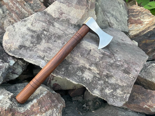 Throwing axe Hand Forged Carbon Steel Viking Bearded Battle Hatchet with Sheath