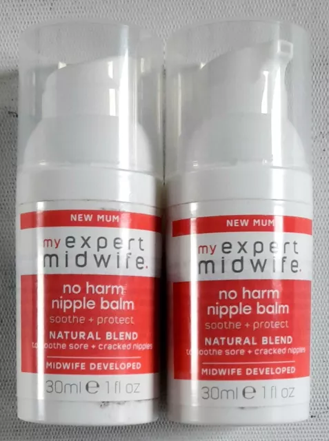2 X My Expert Midwife No Harm Nipple Balm. 30Ml Each