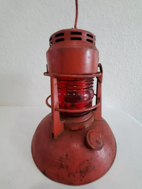 VINTAGE EMBURY Traffic Gard Red Lantern No. 40 Kerosene Lamp