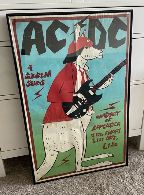 AC/DC - VERY Rare Concert Poster - Lancaster University 21st October ...
