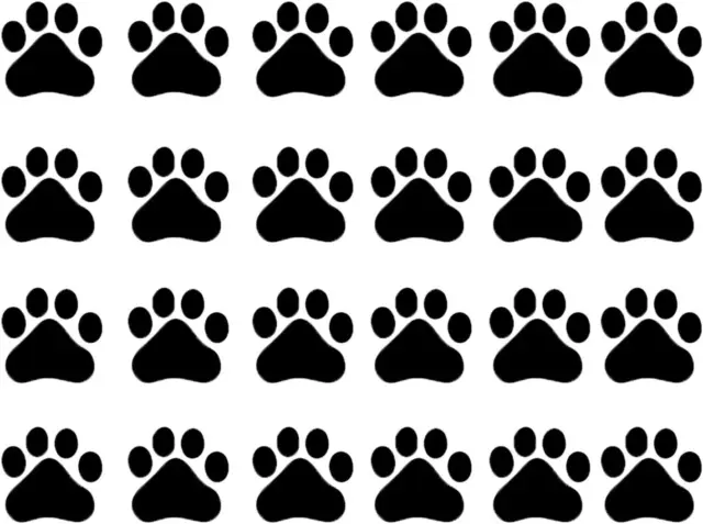 24 Pcs Large Dog Footprints Wall Decal Vinyl Stickers, Removable Lovely Animal P