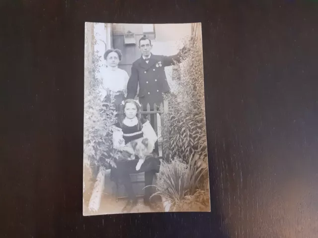 SAILORS POSTCARD With Dog And Medals Military WW1 WWI 728