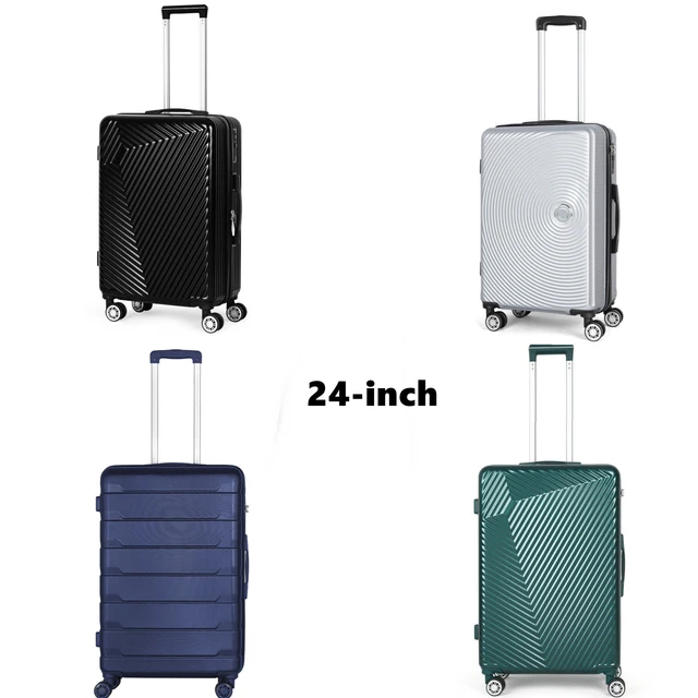 24“ Luggage ABS Hardside Lightweight Suitcase Spinner Travel Trolley w/TSA lock