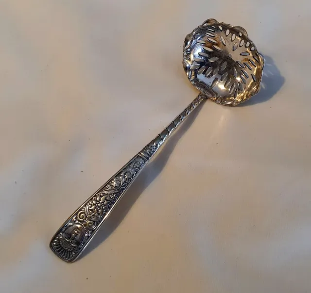 Last Chance! Antique Assyrian Head Sugar Sifter Spoon - 1847 Rogers Bros Plated