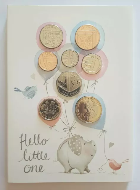 2019 The Royal Mint Hello Little One Journal brillantes unzirkuliertes Münzset UK