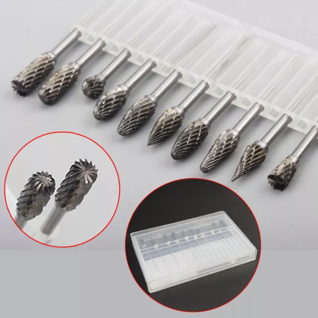 10stk Dentallabor Hartmetallfräser Bohrer Zähne Polieren für 3/32 Handstück NEU