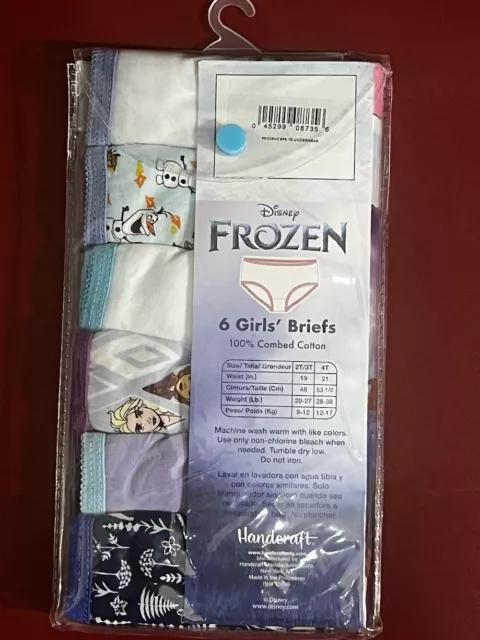 Disney Frozen Anna Elsa Girls' Toddler 6 Pair Panty Set Size 2T/3T 2