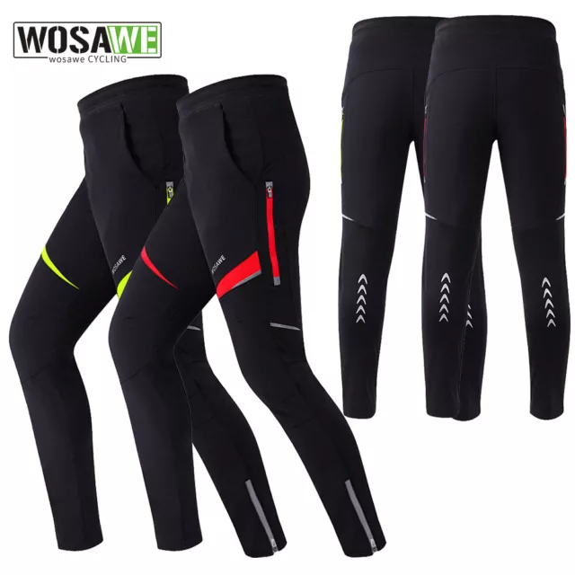 WOSAWE Cycling Trousers Thicken Windproof Warm MTB Bike Bicycle Ride Long Pants