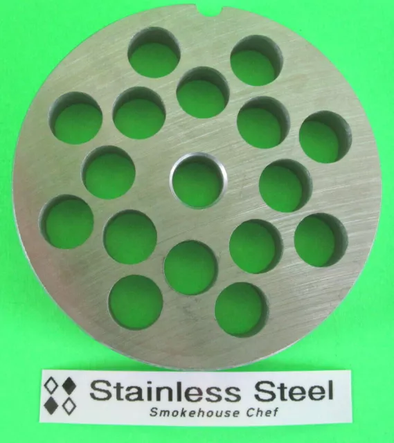 #22 x 1/2" Meat Grinder Plate STAINLESS STEEL fits Hobart Tor-Rey LEM & More