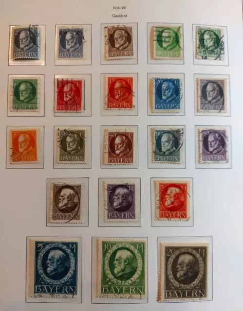 Bayern Stamps 1916-20  94Ii To 115 Ii  Used  (G12)