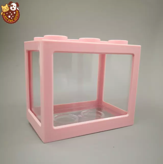 mini Betta fish Stackable lego block  Aquarium w/LED