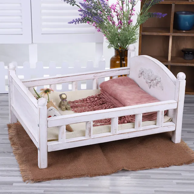 Newborn Durable Cute Photo Props Background Childhood Baby Photography Wood Bed