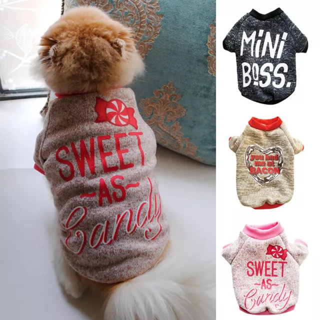 Haustier Warm Winter Bedruckt Pullover Welpe Mantel Jacke Katze Hund Kleidung