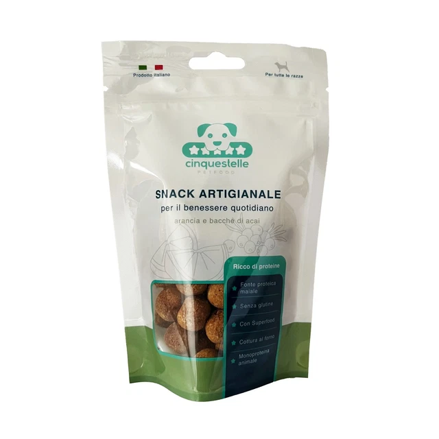 Snack masticativi per cani al maiale senza glutine monoproteici con superfood