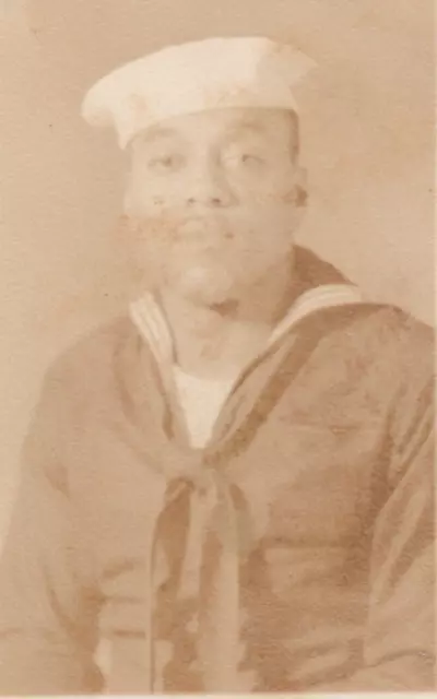 African American WW II Black & White real Photo Navy Sailor Americana A6