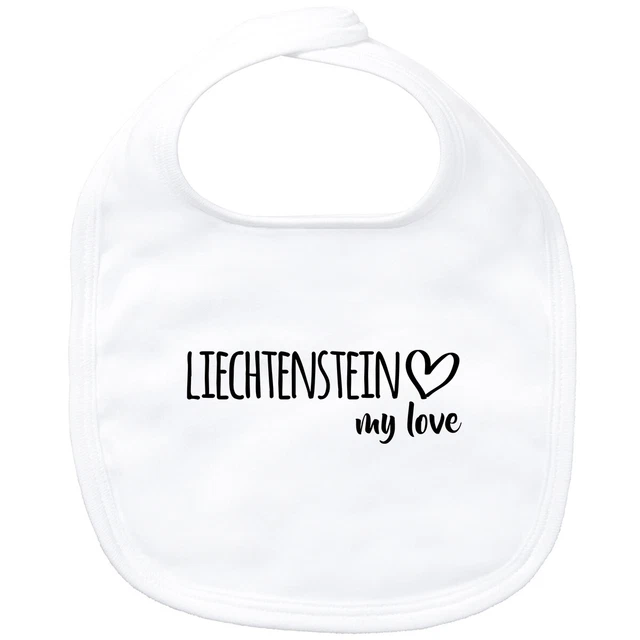 Bavaglino bambino Liechtenstein my love idea regalo souvenir compleanno Natale