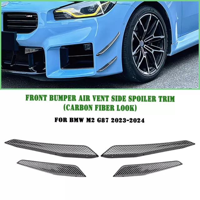 Front Bumper Air Vent Side Spoiler Trim Fin Decor For BMW M2 G87 2023-24