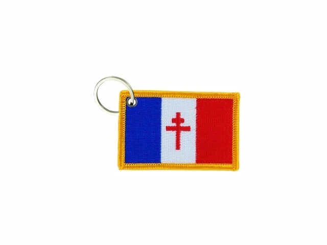 Porte-clés Patch Brodé Drapeau Espagne Baléares – Tissu Multicouleur – Fabriqué En France