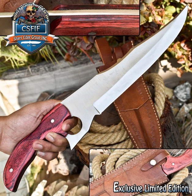 CSFIF Forged Bowie Knife 440C Steel Hard Wood Fishing Rare