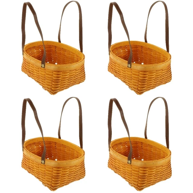 4 Pack Cesto Di Raccolta Cestino Picnic Bambù Cestino Per Snack Pane