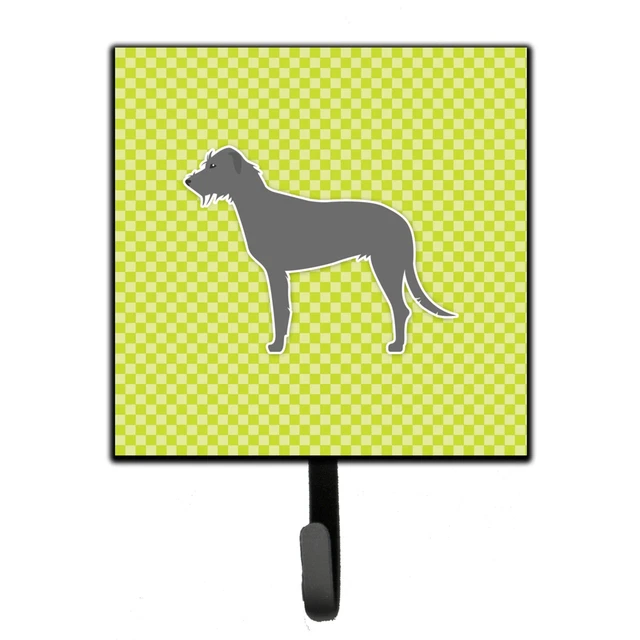 "Caroline's Treasures Irish Wolfhound Checkerboard Green Leash or Key Holder ...