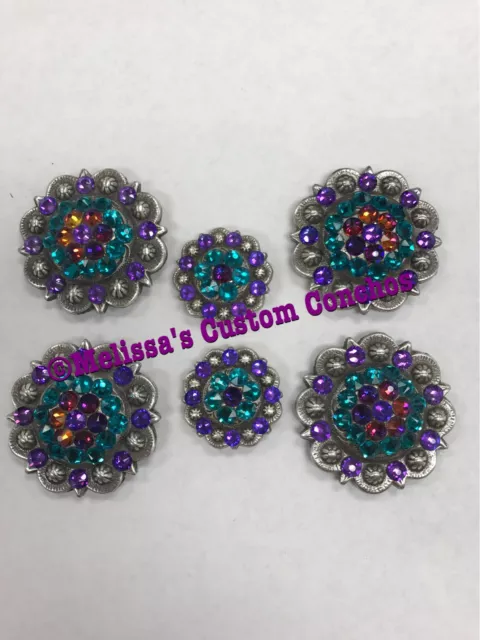 Western Saddle Set Of Conchos With Screws Bling