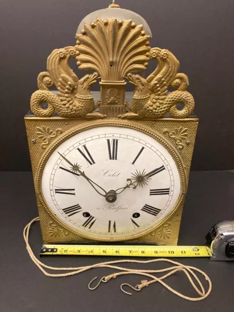 ('70s reproduction of)  ANTIQUE FRENCH MORBIER WALL CLOCK +/-1850-19