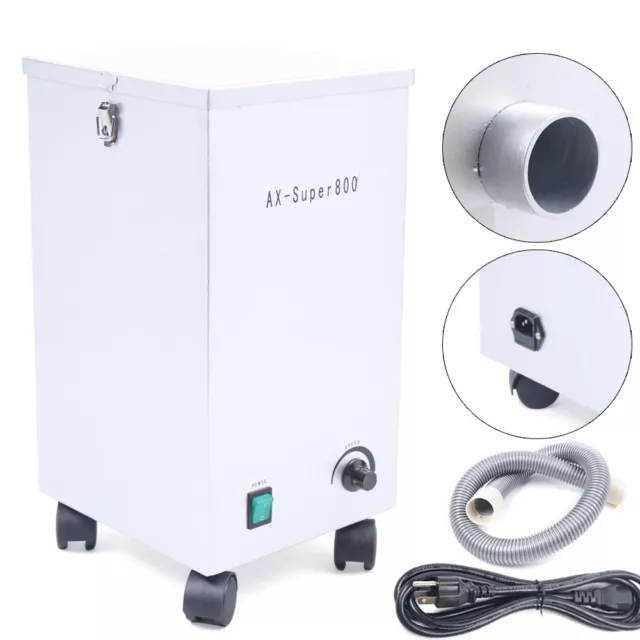 800W Dental Lab Dust Removal Machine Portable Vacuum Dust Collector Tool USA