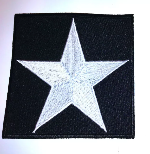 White Star on Black Square 3 in iron on patch applique punk rockabilly  - 33