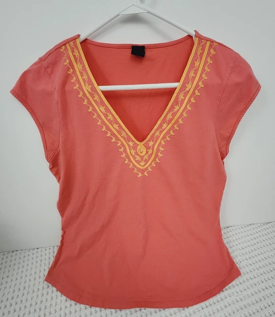 GAP Women’s Size Large Orange Pullover ShortSleeve Top Blouse Tshirt