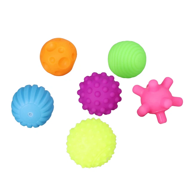 Sensory Ball Toy Safe 6pcs Portable Funny Soft Elastic Textured Ball Set For