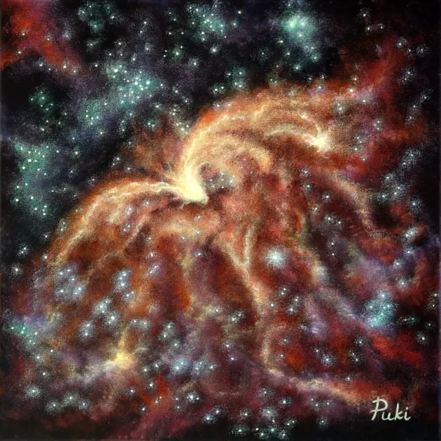 "ORIGINAL Cuadro Acrílico Pintura Arte Moderno ÚNICO ""Stellar Birth RCW 108"