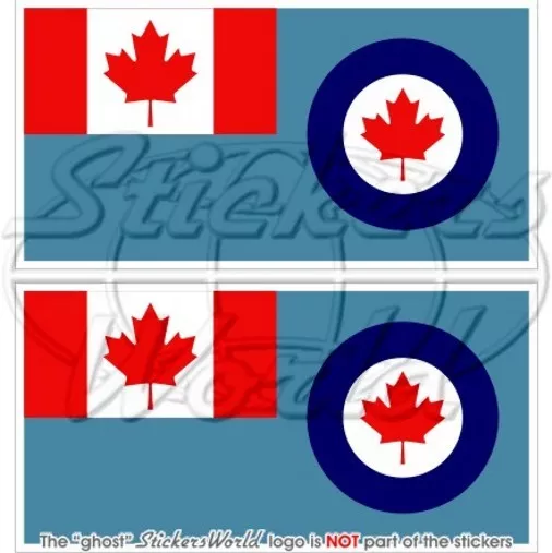 CANADA Canadese Forza Aerea AIRCOM Bandiera 75mm Vinile Adesivo x2