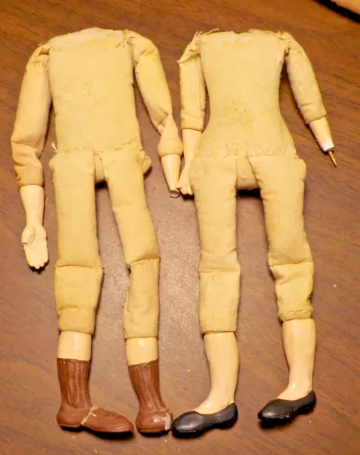 TWO Vintage dolls, headless, Porcelain Feet and Hands (also need repair)