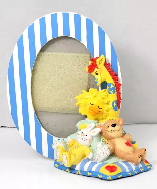 Little Suzys Zoo 3D Picture Frame Blue Stripe Oval 3.5x5 Witzy Lulla Boof Patch