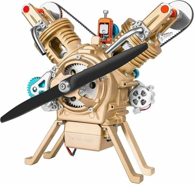 2 CYLINDER ENGINE Build Kit Full Metal V2 Car Engine Assembly Kit Toy ...
