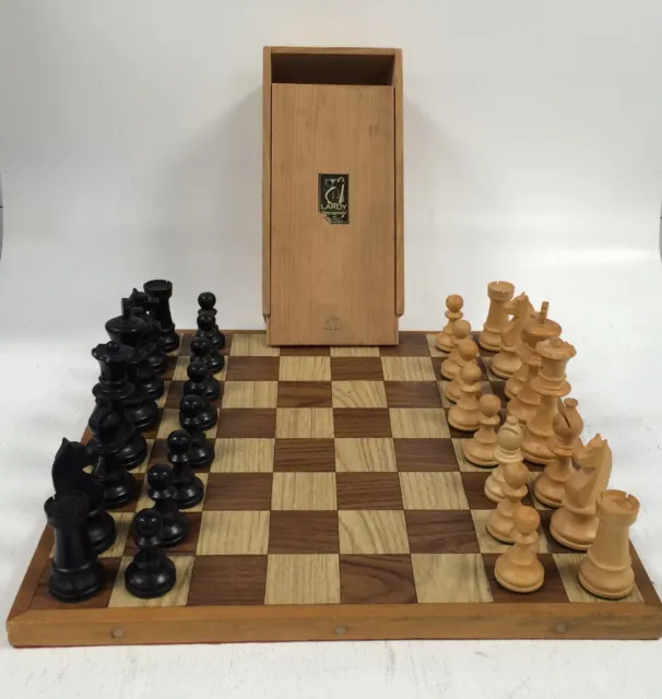 LARDY International France Classic Wooden Chess Set - Vintage Table Top Game