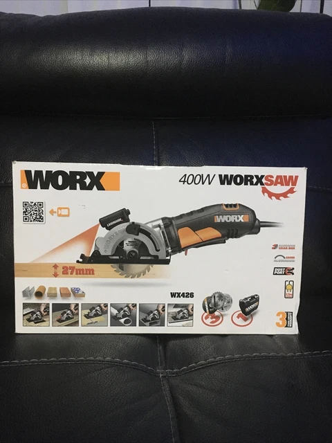 WORX WX426 WORXSAW 85mm 400W Electric Compact Circular Saw x3 Blades .