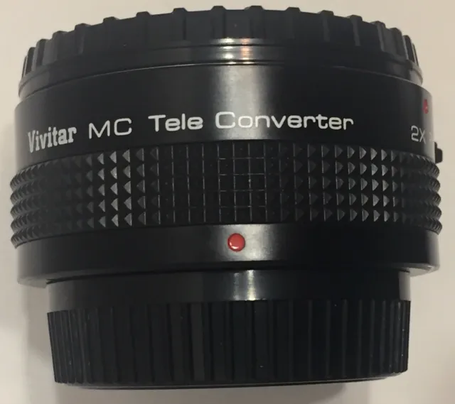 VIVITAR Camera Photo Lens MC Tele Converter 2x PK-A/R-PK Japan w/Case & Covers