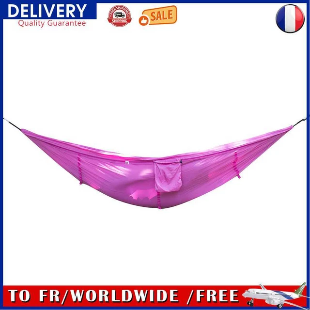 Outdoor Camping Net Nylon Hammock Hanging Bed Sleeping Swing(Pink)-173368.03