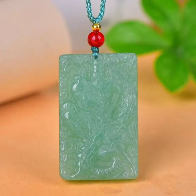 China DongLing Jade Hand Carving Guan Gong Yu Warrior God Pendant东陵玉