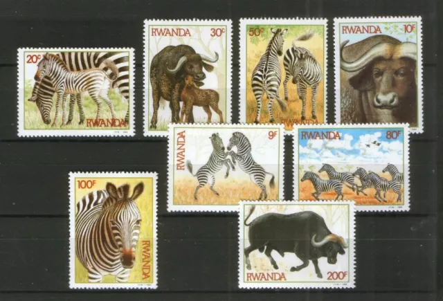 Ruanda  1283-90 ** Tiere ; Zebra + Büffel  (1984)