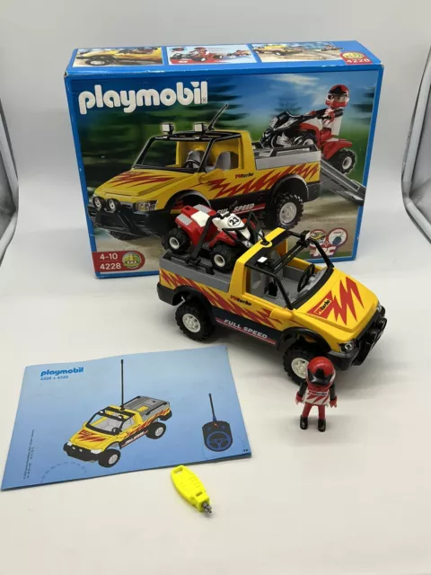 Playmobil 4228-A Pick Up mit Racing Quad, 2010 guter Zustand