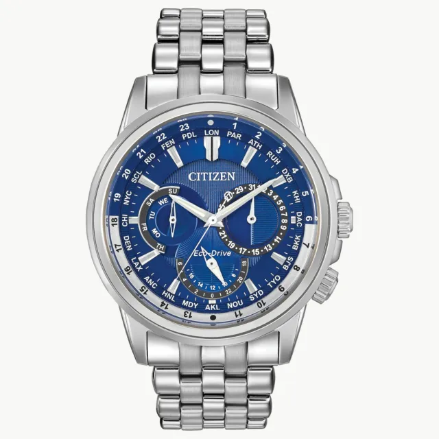Citizen Eco-Drive Calendrier Blue Dial Stainless Steel Men's Watch BU2021-51L