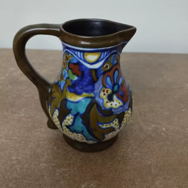 Antique, c.1910 Gouda Holland, Small Jug in the Corona Pattern