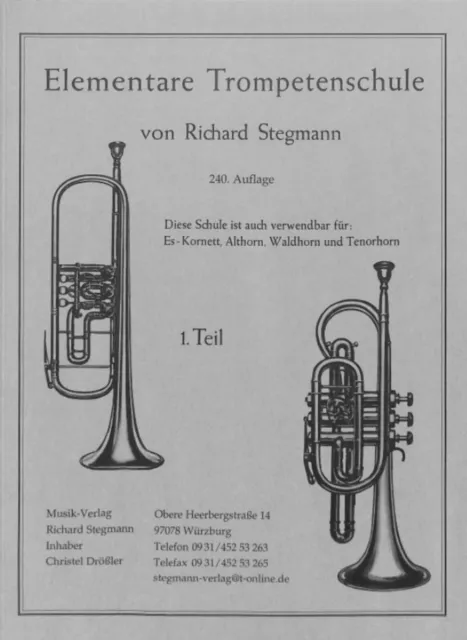Musiknoten: Elementare Trompetenschule Nr. 1 für Anfänger v. R. Stegmann